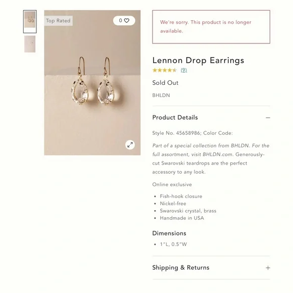 Ti Adoro Blue Lennon Drop Earrings - Picture 7 of 8